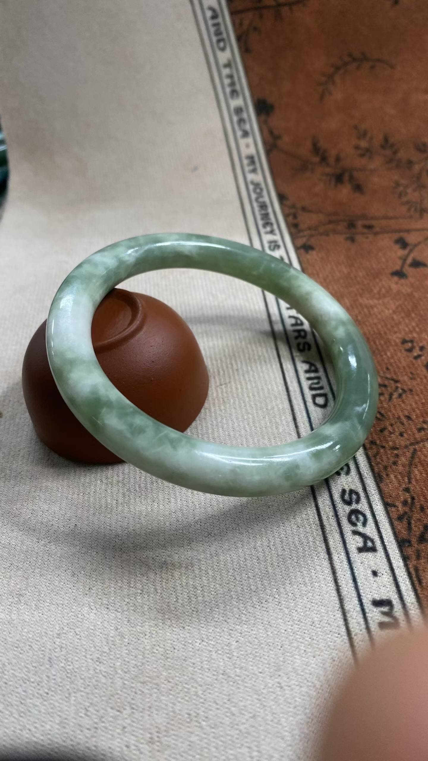 수옥 노유취 옥팔찌 62.5mm | 단면 10mm 통뱅글