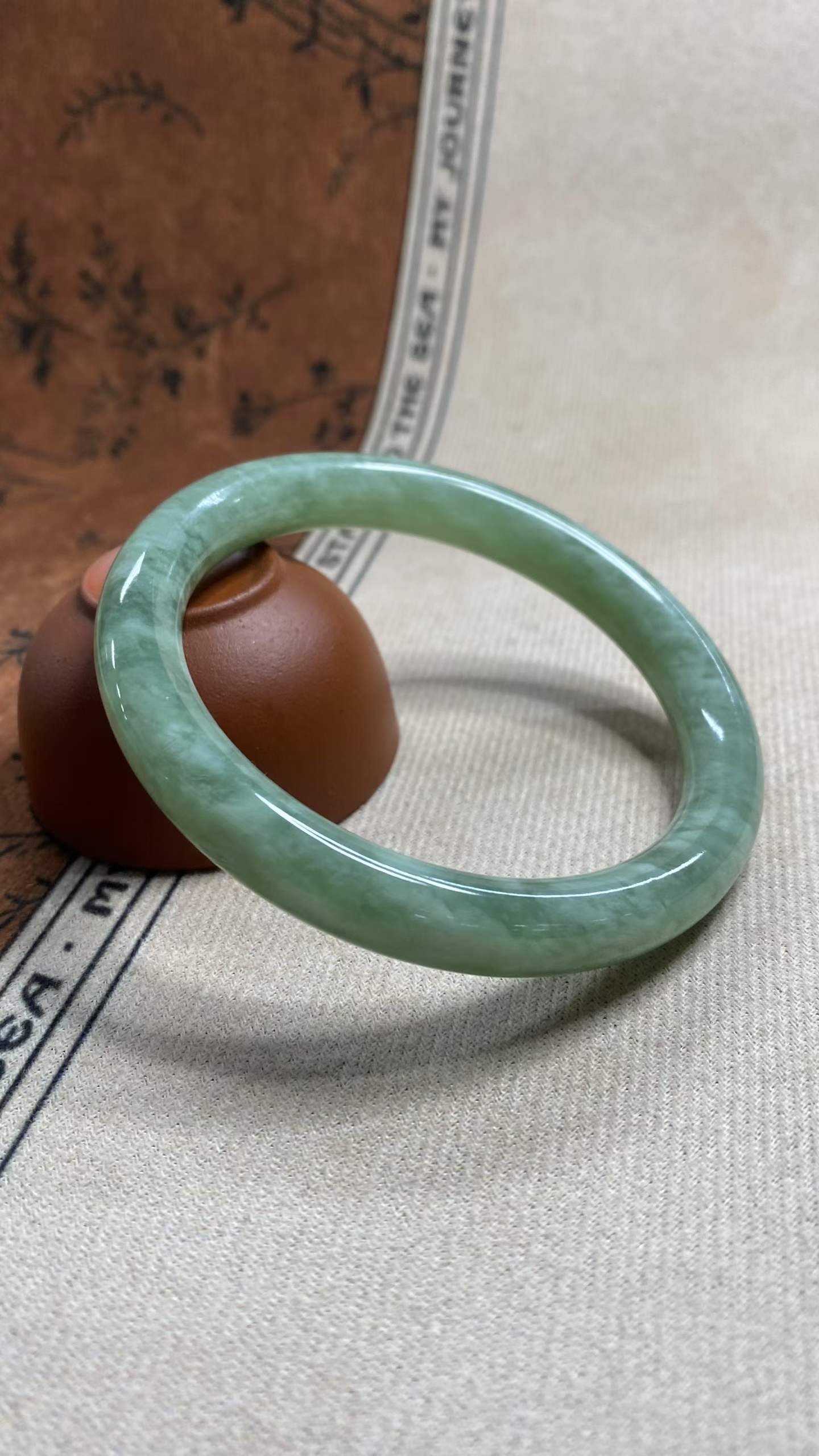 수옥 노유취 옥팔찌 60.3mm | 단면 10mm 통뱅글