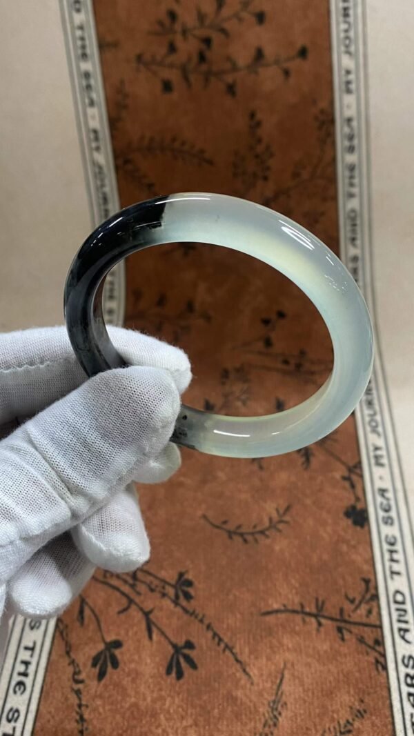 수옥 그라데이션 수묵 옥팔찌 52mm | 폭 10mm 통뱅글