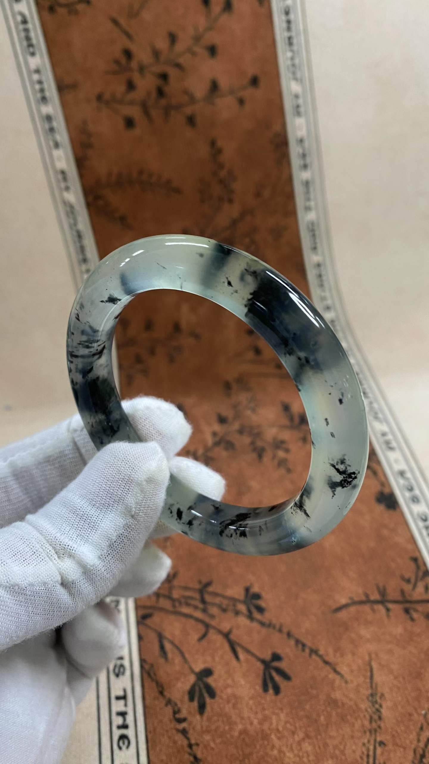 수옥 그라데이션 수묵 옥팔찌 55mm | 폭 9.8mm 통뱅글 - 이미지 4