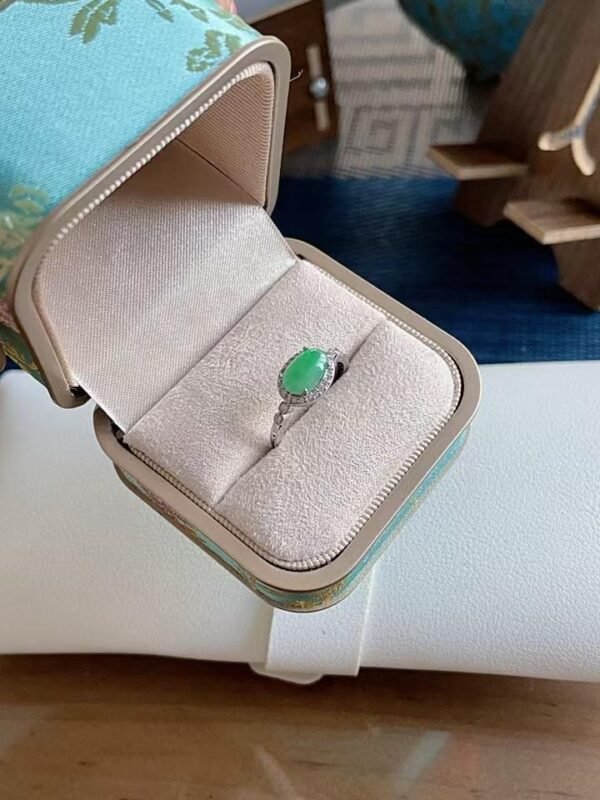 925 실버 비취 반지 · 원석 10×5mm