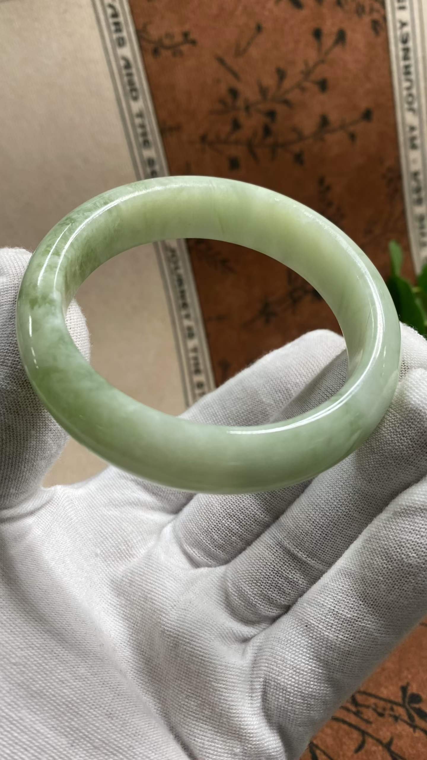 수옥 노유취 옥팔찌 58.5mm | 폭 15mm 통뱅글 - 이미지 2