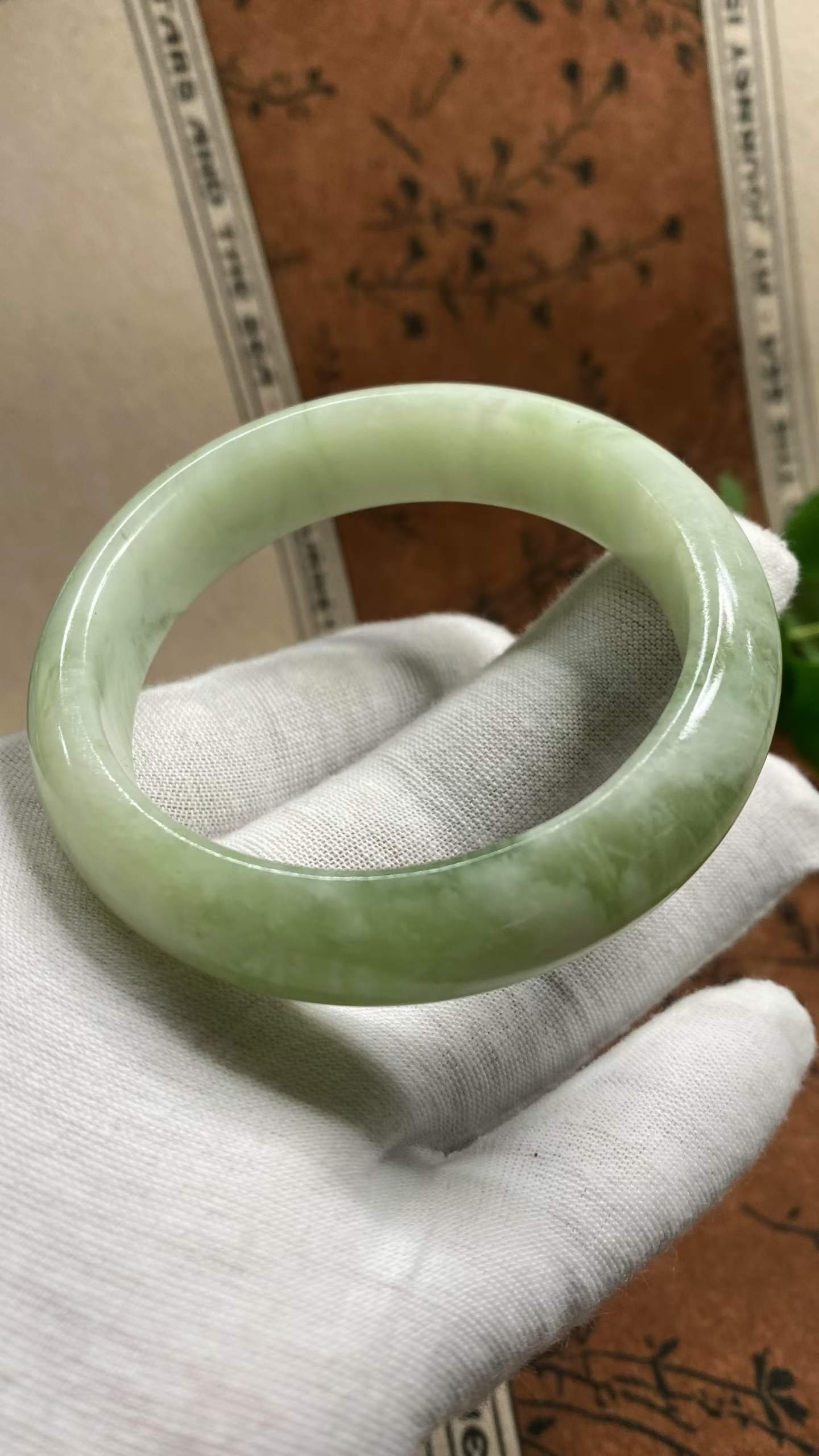 수옥 노유취 옥팔찌 58.5mm | 폭 15mm 통뱅글 - 이미지 6