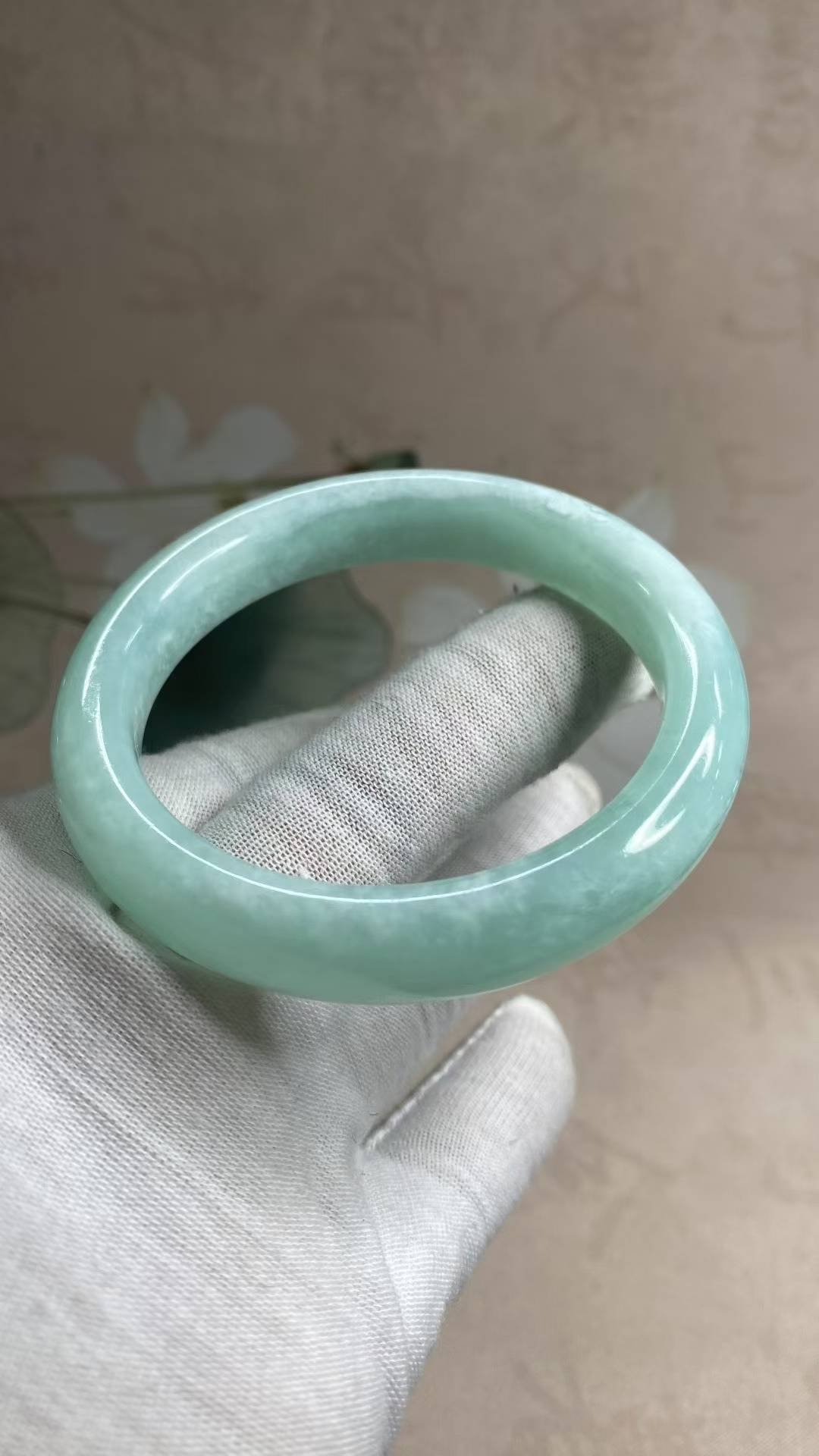 수옥 티안칭 블루톤 옥팔찌 58.5mm | 폭 12.1mm 통뱅글 - 이미지 3