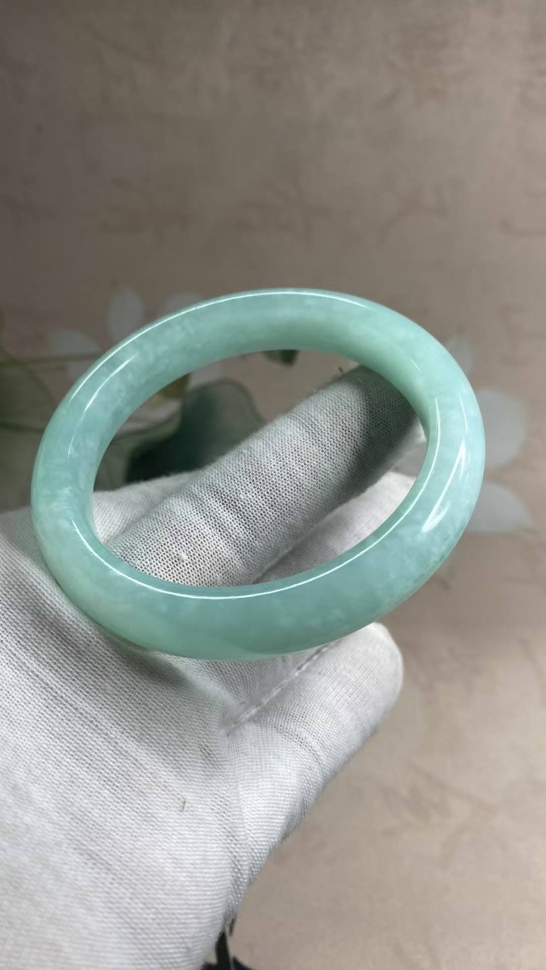 수옥 티안칭 블루톤 옥팔찌 58.5mm | 폭 12.1mm 통뱅글 - 이미지 4