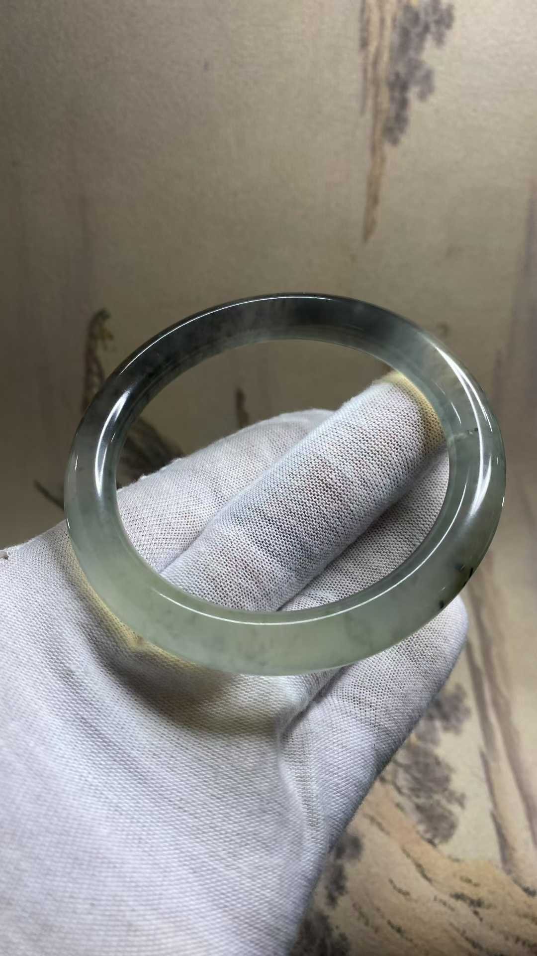 수옥 수묵화 옥팔찌 61.1mm | 폭 10mm 통뱅글