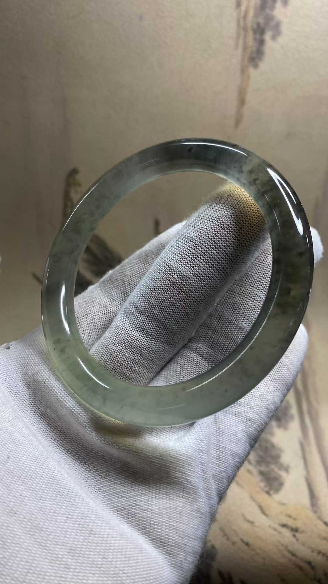 수옥 수묵화 옥팔찌 61.1mm | 폭 10mm 통뱅글 - 이미지 4