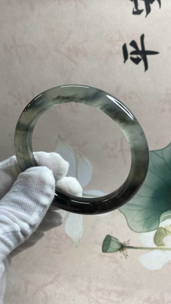 수옥 수묵화 옥팔찌 58.6mm | 폭 10.5mm 통뱅글
